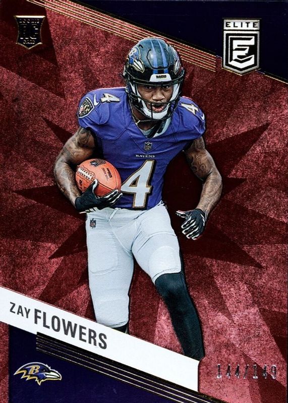 Zay Flowers 2023 Elite #200 Maroon /149 Rookie RAW