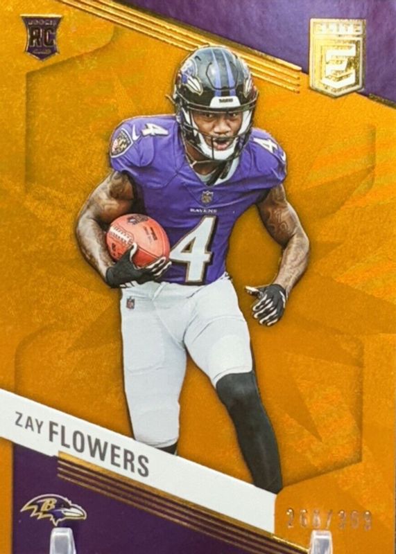 Zay Flowers 2023 Elite #200 Orange /399 Rookie RAW