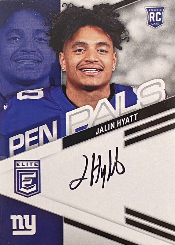 Jalin Hyatt 2023 Elite #PPJHY Pen Pals Rookie PSA 10