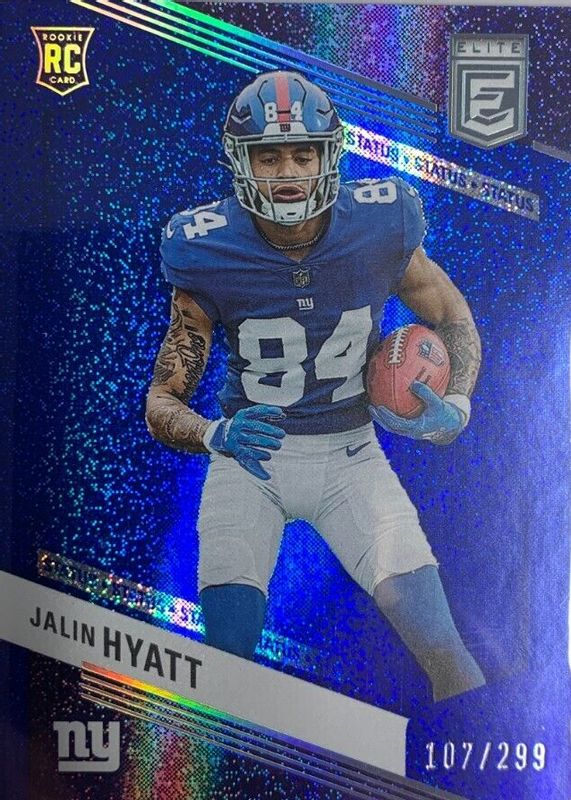 Jalin Hyatt 2023 Elite #149 Status Sparkle /299 Rookie PSA 10