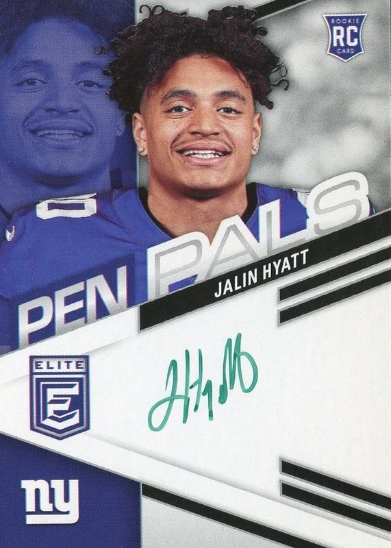 Jalin Hyatt 2023 Elite #PPJHY Pen Pals - Green Ink Rookie PSA 10