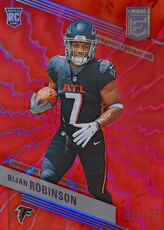 Bijan Robinson 2023 Elite #104 Aspirations Shimmer /625 Rookie SGC 10