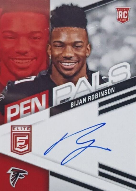 Bijan Robinson 2023 Elite #PPBR Pen Pals - Blue Ink Rookie RAW