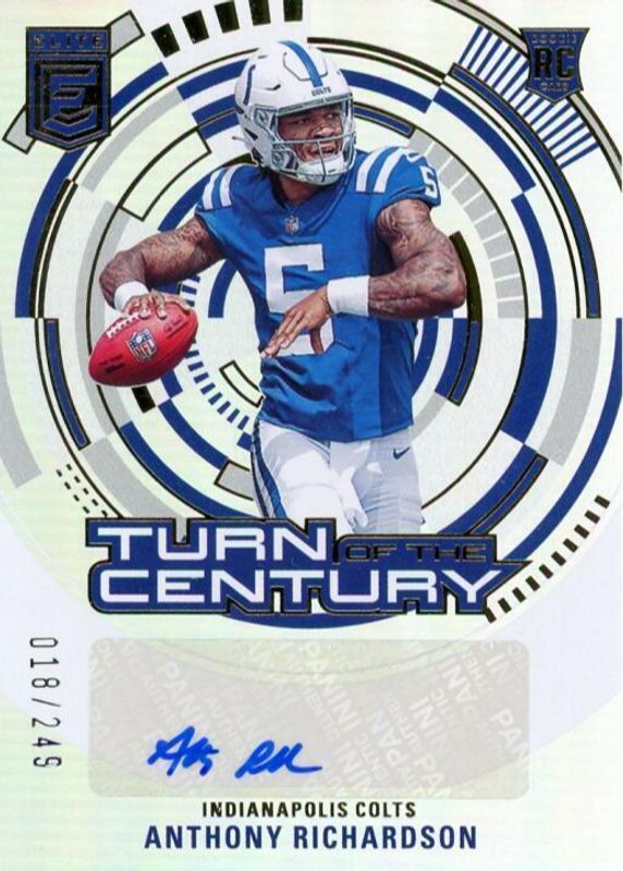 Anthony Richardson 2023 Elite #TC-ARI Turn of the Century Autographs /249 Rookie RAW