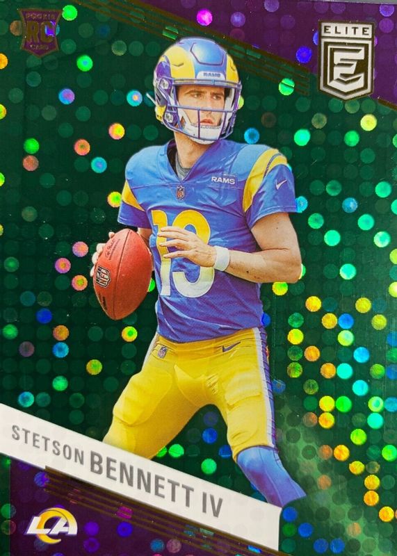 Stetson Bennett IV 2023 Elite #182 Green Disco Rookie RAW