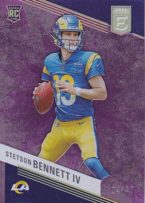 Stetson Bennett IV 2023 Elite #182 Purple /49 Rookie PSA 10