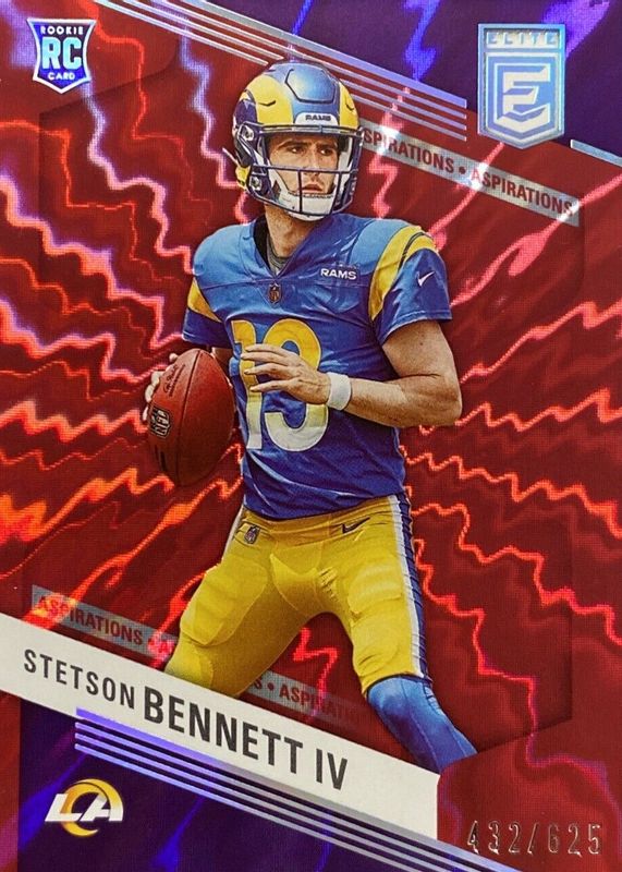 Stetson Bennett IV 2023 Elite #182 Aspirations Shimmer /625 Rookie RAW