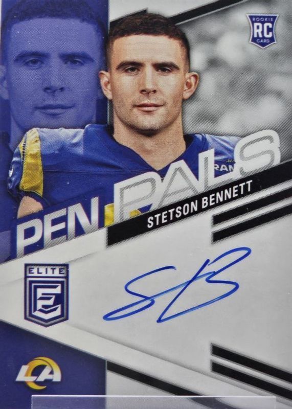 Stetson Bennett IV 2023 Elite #PPSB Pen Pals - Blue Ink Rookie RAW
