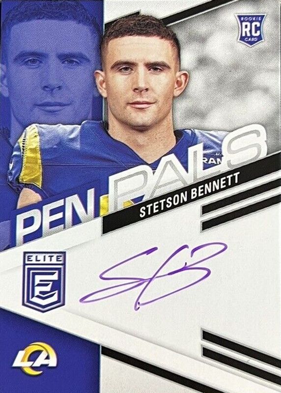 Stetson Bennett IV 2023 Elite #PPSB Pen Pals - Purple Ink Rookie PSA 10