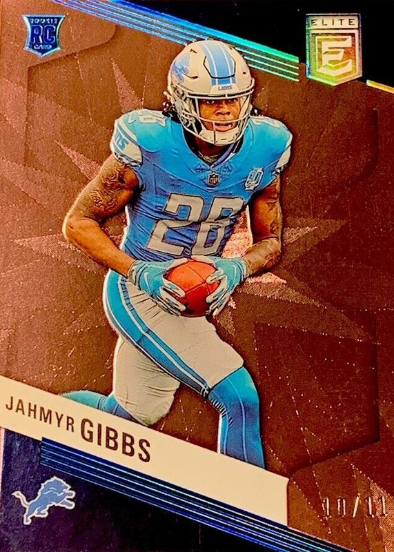 Jahmyr Gibbs 2023 Elite #144 FOTL Pink /11 Rookie SGC 10