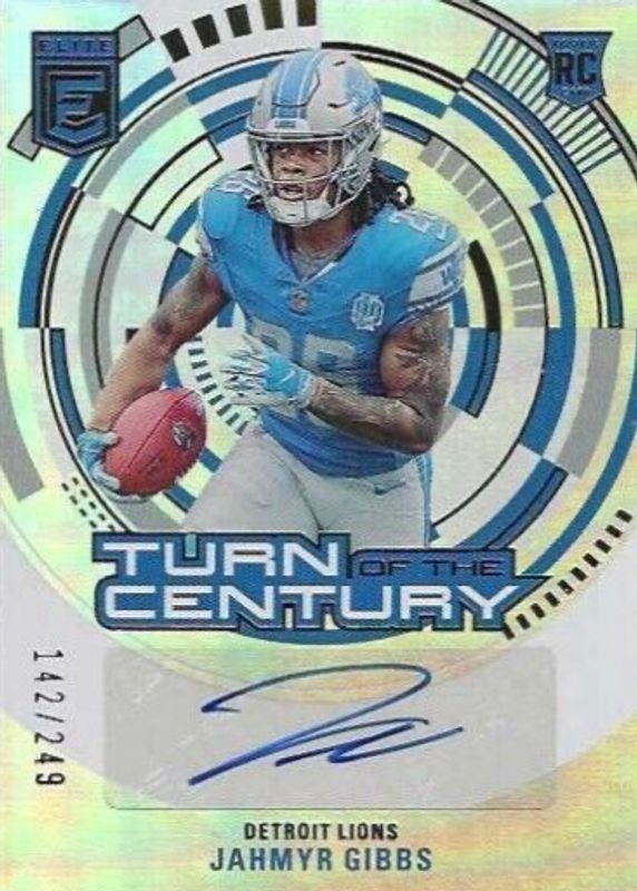 Jahmyr Gibbs 2023 Elite #TC-JAH Turn of the Century Autographs /249 Rookie SGC 9.5