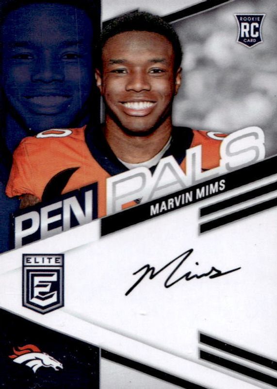 Marvin Mims 2023 Elite #PPMMI Pen Pals Rookie PSA 10