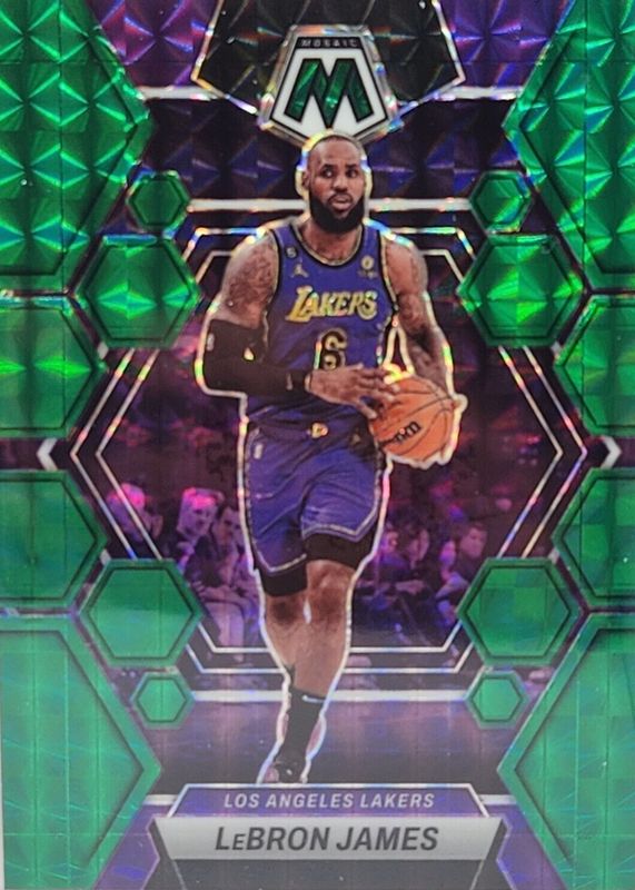 LeBron James 2022 Mosaic #98 Green PSA 8