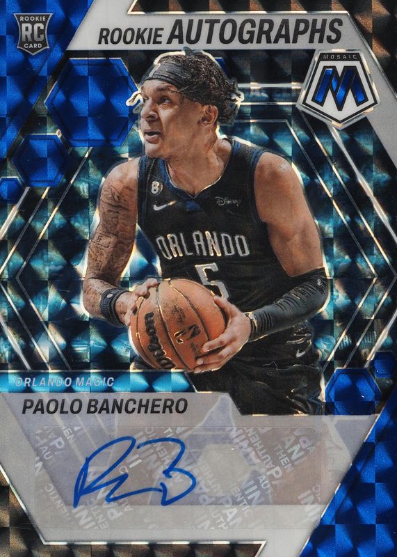 Paolo Banchero 2022 Mosaic #RA-BAN Rookie Autographs - Blue /49 PSA 10