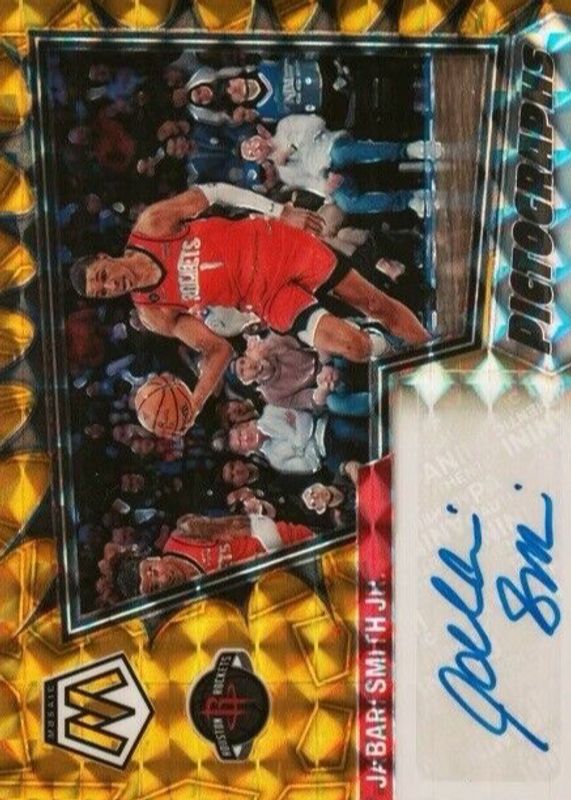 Jabari Smith Jr. 2022 Mosaic #PM-JSR Pictographs Autographs - Gold /10 Rookie RAW