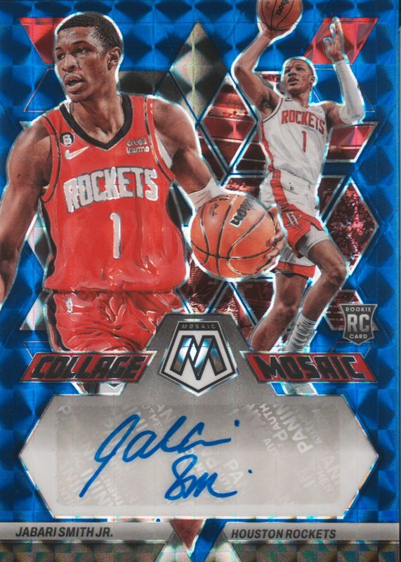 Jabari Smith Jr. 2022 Mosaic #CM-JSJ Collage Autographs - Blue (/25) Rookie PSA 10