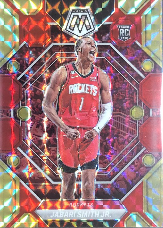 Jabari Smith Jr. 2022 Mosaic #239 Choice Fusion Red & Yellow /88 Rookie RAW