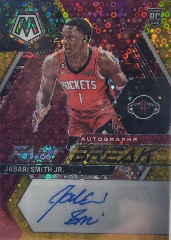 Jabari Smith Jr. 2022 Mosaic #FB-JSJ Fast Break Autographs - Gold /10 Rookie PSA 10