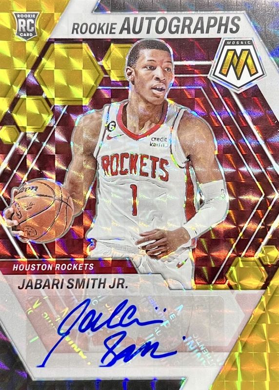 Jabari Smith Jr. 2022 Mosaic #RA-SJR Rookie Autographs - Gold /10 PSA 10