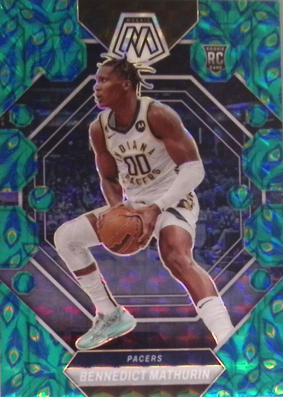 Bennedict Mathurin 2022 Mosaic #210 Choice Peacock /(SSP) Rookie PSA 9