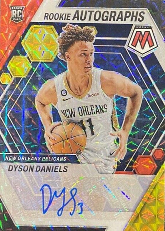 Dyson Daniels 2022 Mosaic #RA-DAN Rookie Autographs - Choice Rookie PSA 9