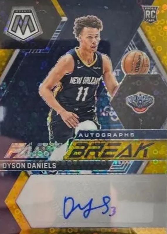 Dyson Daniels 2022 Mosaic #FB-DAN Fast Break Autographs - Gold /10 Rookie PSA 10