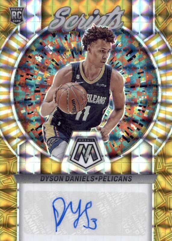 Dyson Daniels 2022 Mosaic #RS-DAN Rookie Scripts - Gold /10 Rookie SGC 9.5