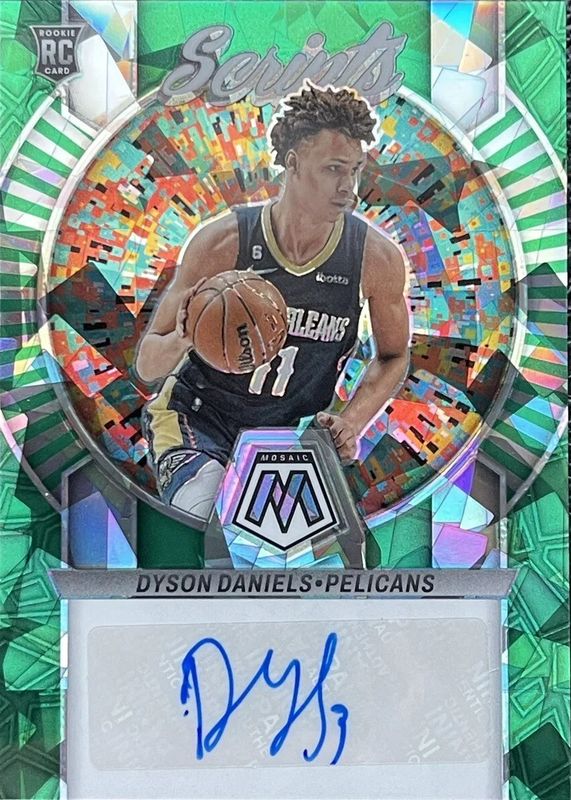 Dyson Daniels 2022 Mosaic #RS-DAN Rookie Scripts - Green Ice Rookie BGS 9