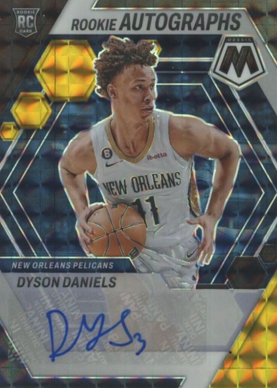 Dyson Daniels 2022 Mosaic #RA-DAN Rookie Autographs - Choice Black Gold /8 RAW