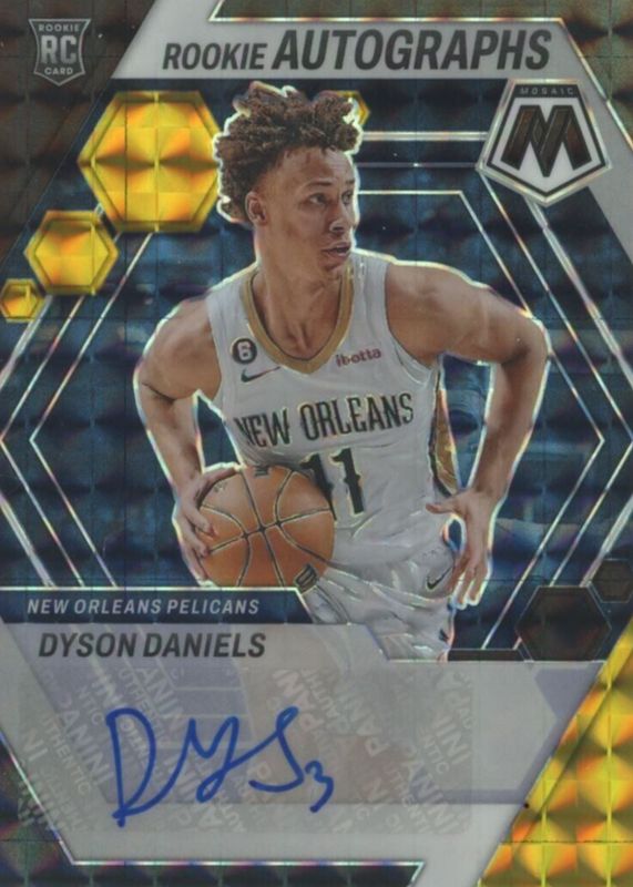 Dyson Daniels 2022 Mosaic #RA-DAN Rookie Autographs - Choice Black Gold /8 Rookie BGS 9.5