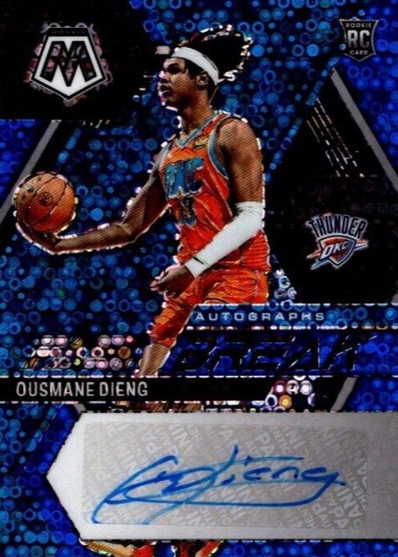 Ousmane Dieng 2022 Mosaic #FB-OUS Fast Break Autographs - Blue /25 Rookie RAW