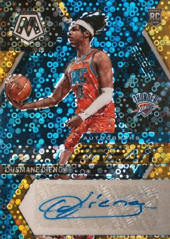 Ousmane Dieng 2022 Mosaic #FB-OUS Fast Break Autographs - Gold /10 Rookie RAW
