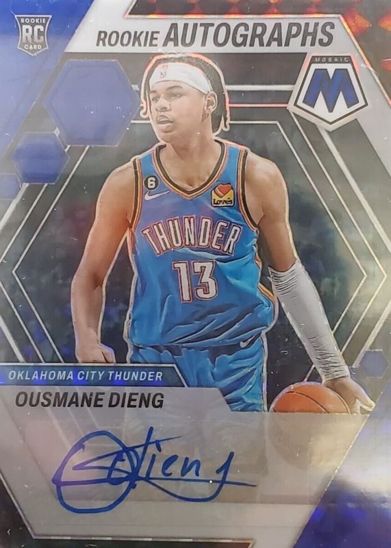 Ousmane Dieng 2022 Mosaic #RA-OUS Rookie Autographs - Blue /49 RAW