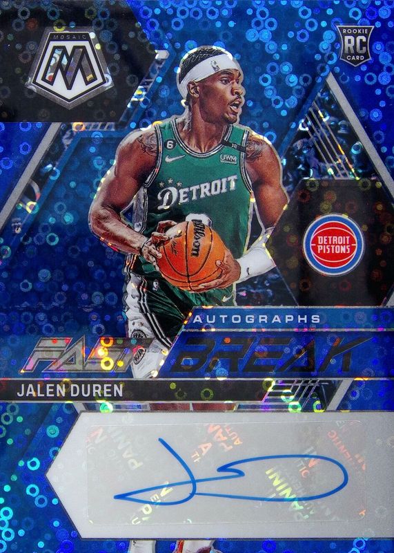 Jalen Duren 2022 Mosaic #FB-JDN Fast Break Autographs - Blue /25 Rookie BGS 9.5