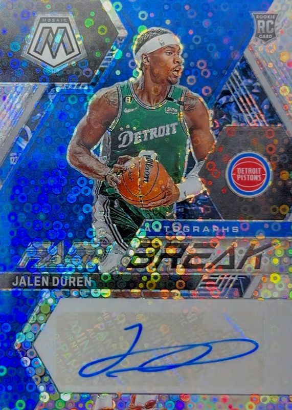 Jalen Duren 2022 Mosaic #FB-JDN Fast Break Autographs Rookie BGS 10 PRISTINE