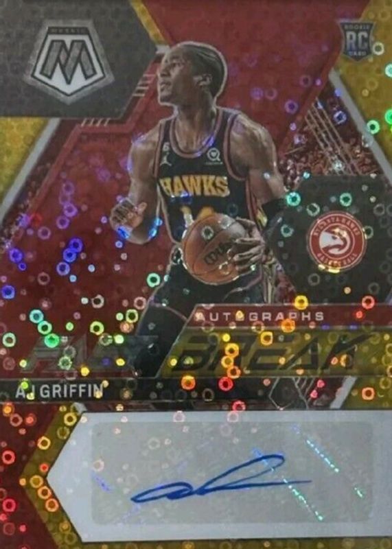 AJ Griffin 2022 Mosaic #FB-AJG Fast Break Autographs - Gold /10 Rookie RAW