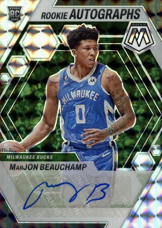 MarJon Beauchamp 2022 Mosaic #RA-BEA Rookie Autographs Rookie PSA 10