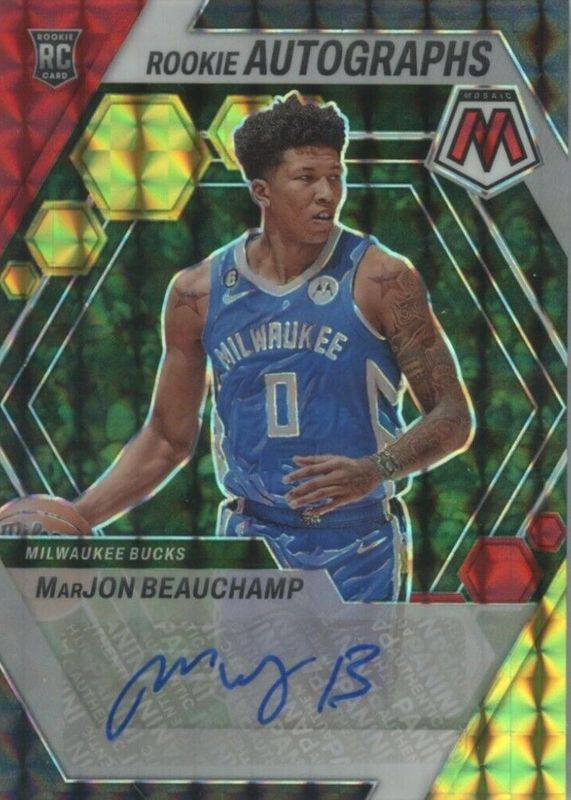 MarJon Beauchamp 2022 Mosaic #RA-BEA Rookie Autographs - Choice Rookie BGS 9