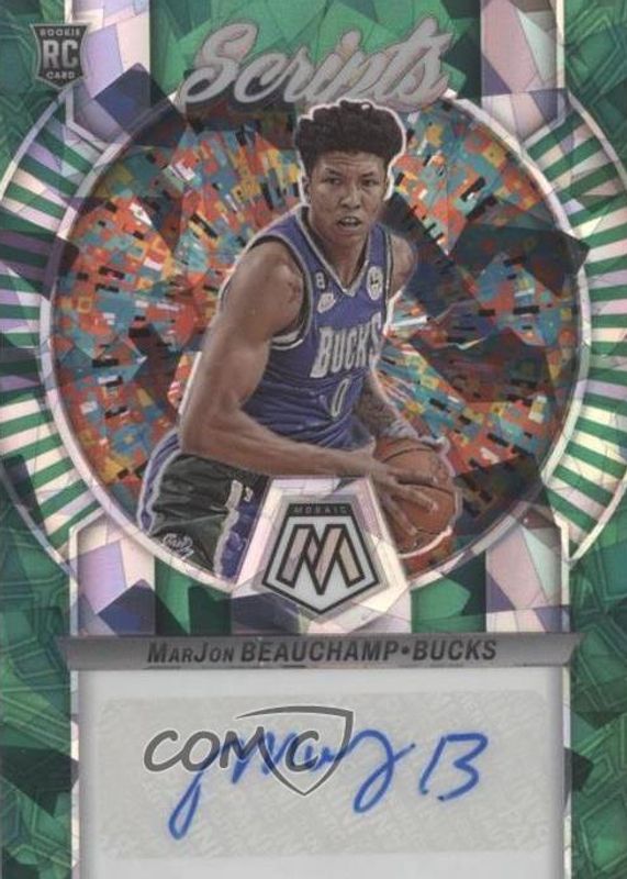 MarJon Beauchamp 2022 Mosaic #RS-BEA Rookie Scripts - Green Ice Rookie PSA 10