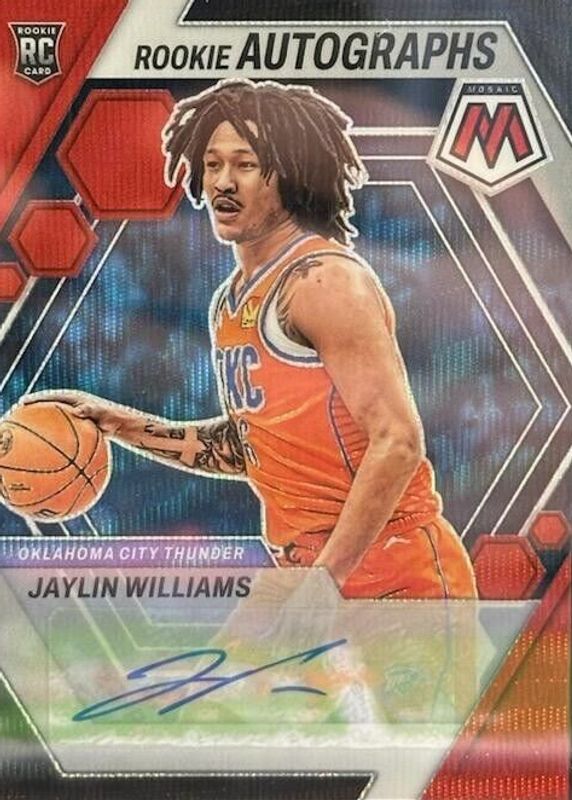 Jaylin Williams 2022 Mosaic #RA-JAY Rookie Autographs - Red Wave RAW