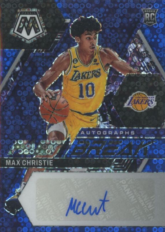 Max Christie 2022 Mosaic #FB-MAX Fast Break Autographs - Blue /25 Rookie PSA 9