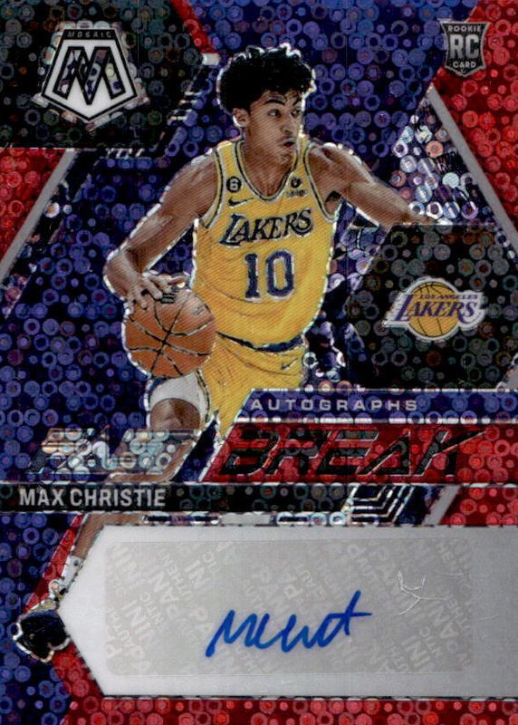 Max Christie 2022 Mosaic #FB-MAX Fast Break Autographs - Red /49 Rookie RAW