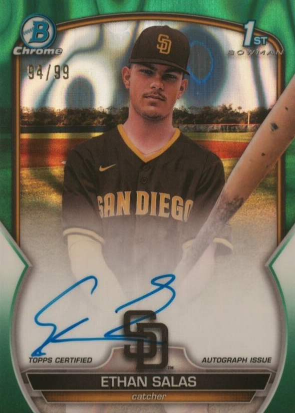 Ethan Salas 2023 Bowman Chrome #CPA-ESS Prospect Auto - Green Lava