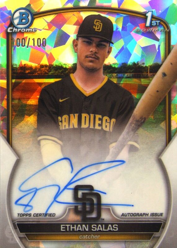 Ethan Salas 2023 Bowman Chrome #CPA-ESS Prospect Auto - Atomic Refractor /100 (1st) RAW