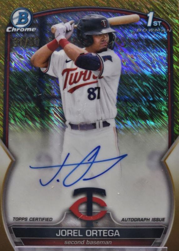 Jorel Ortega 2023 Bowman Chrome #CPA-JORT Prospect Auto - Gold Shimmer Refractor /50 (1st) SGC 10