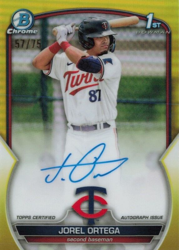 2023 Bowman Chrome #CPA-JORT Prospect Auto - Yellow Refractor /75 (1st)