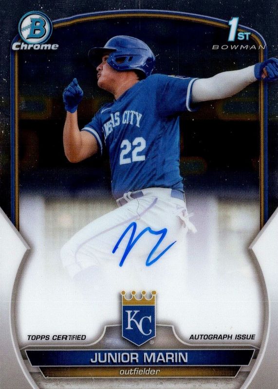 Junior Marin 2023 Bowman Chrome #CPA-JMN Prospect Auto (1st) RAW