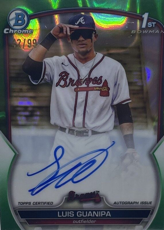 Luis Guanipa 2023 Bowman Chrome #CPA-LG Prospect Auto - Green Lava