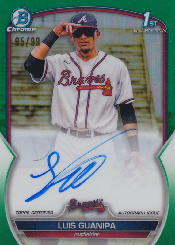 Luis Guanipa 2023 Bowman Chrome #CPA-LG Prospect Auto - Green Lava