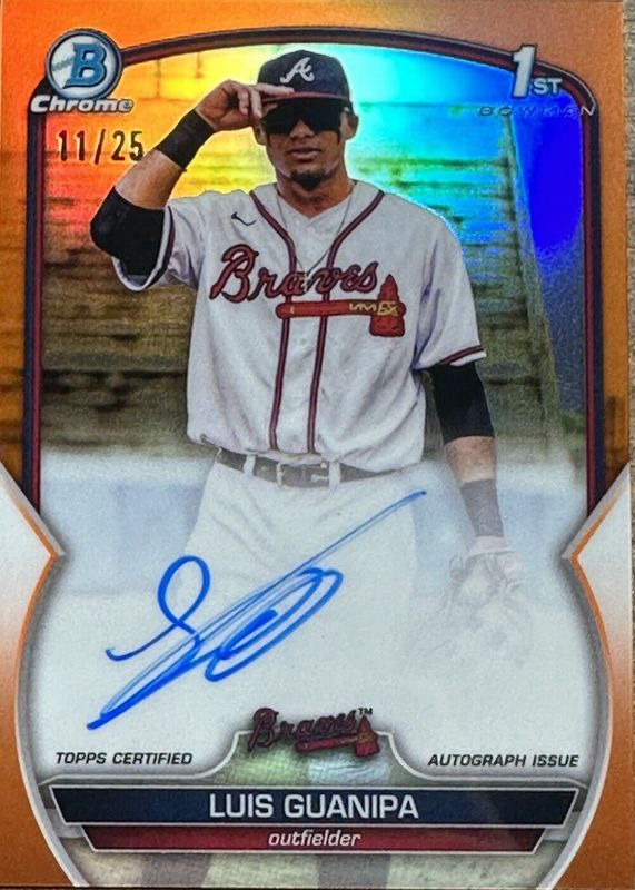 Luis Guanipa 2023 Bowman Chrome #CPA-LG Prospect Auto - Green Lava